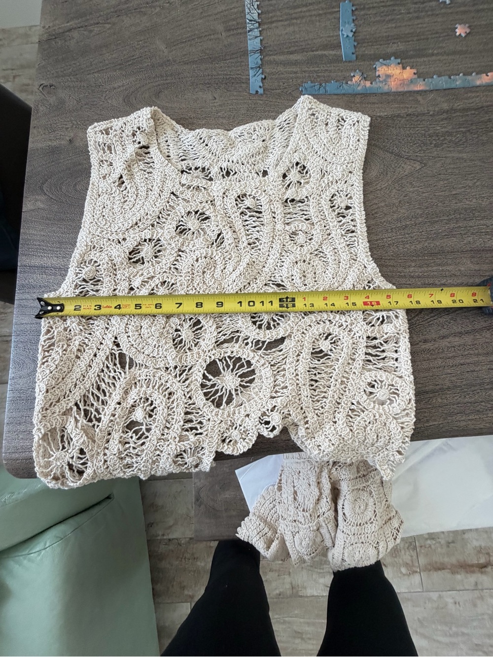 Crochet Sleeveless Top Setin Cream - Picture 7 of 8